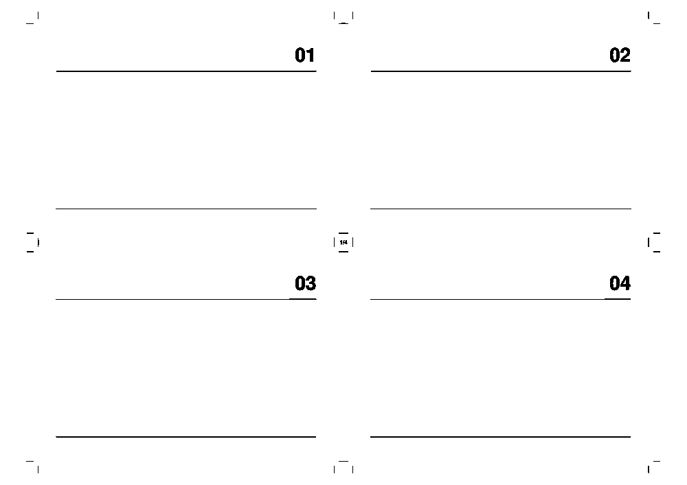 A4 가로 한 장에 카드 01~04를 배치한 실제 PDF 렌더. 대본 전체를 지우고 번호와 재단선만 남겼습니다.